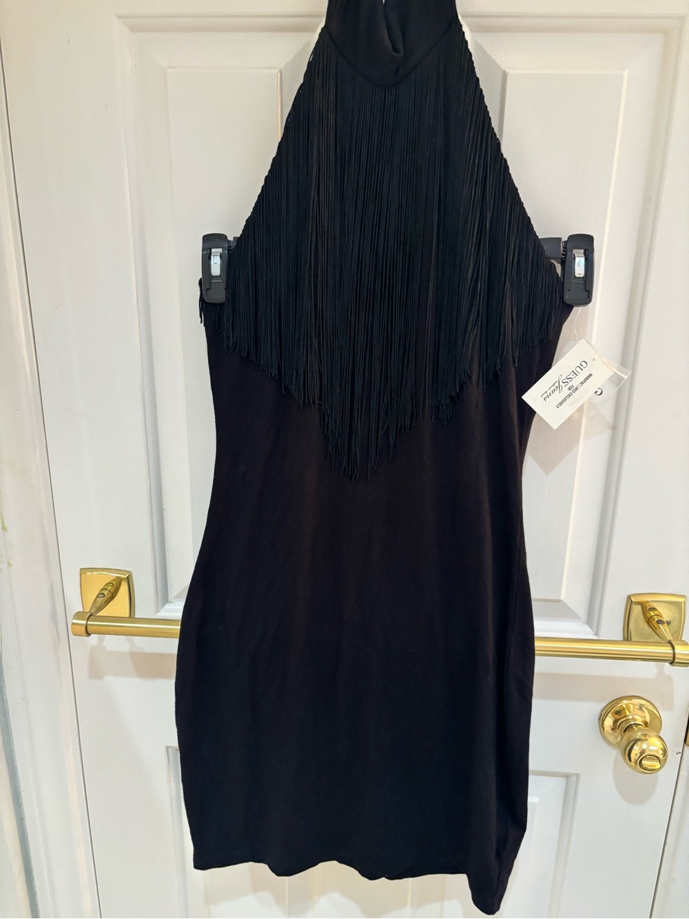 Guess Black halter Fringe Cocktail Dress
